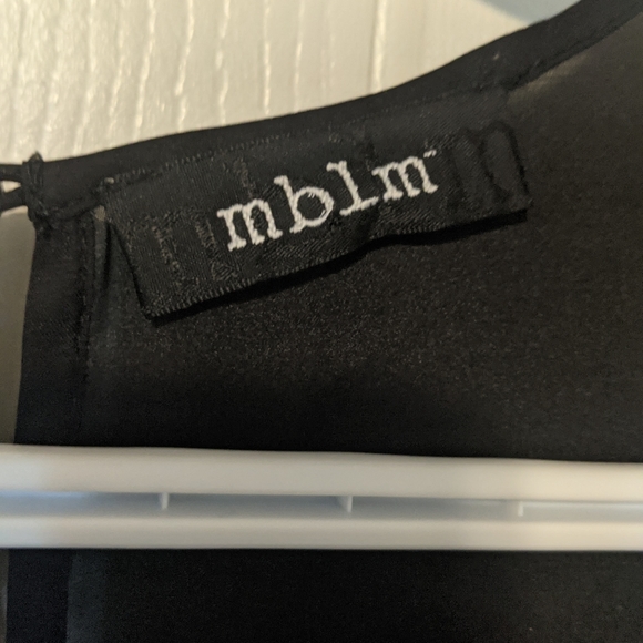 Blue & Black Mixed Media Blouse - Picture 2 of 4